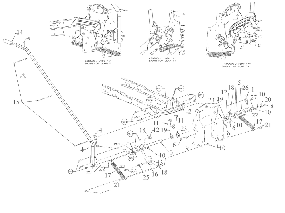 Lift Assembly Diagram and Parts List for 19A40024OEM (-2022)(2016) Yard Machines Lawn Tractor